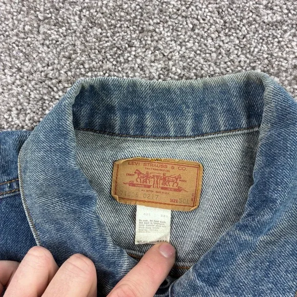 Vintage 80s Levi's Trucker Jacket Mens 50L Type 3 NASA Patch Denim 71506 0217 - Picture 5 of 9